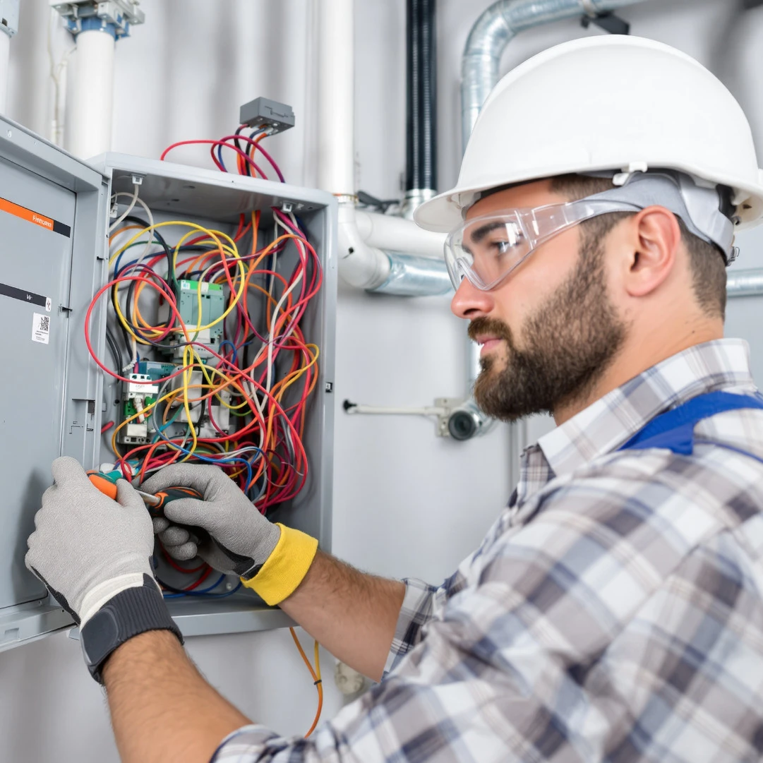 Electricien au travail